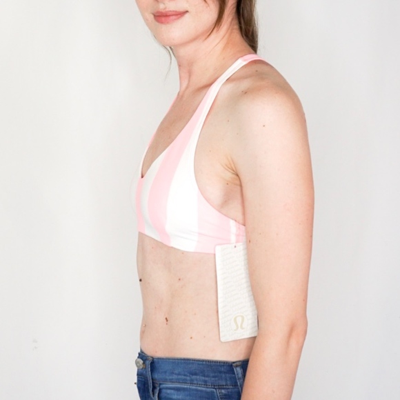 LULULEMON Arise Pink Stripe Sports Bra NWT 1296 - Picture 6 of 8